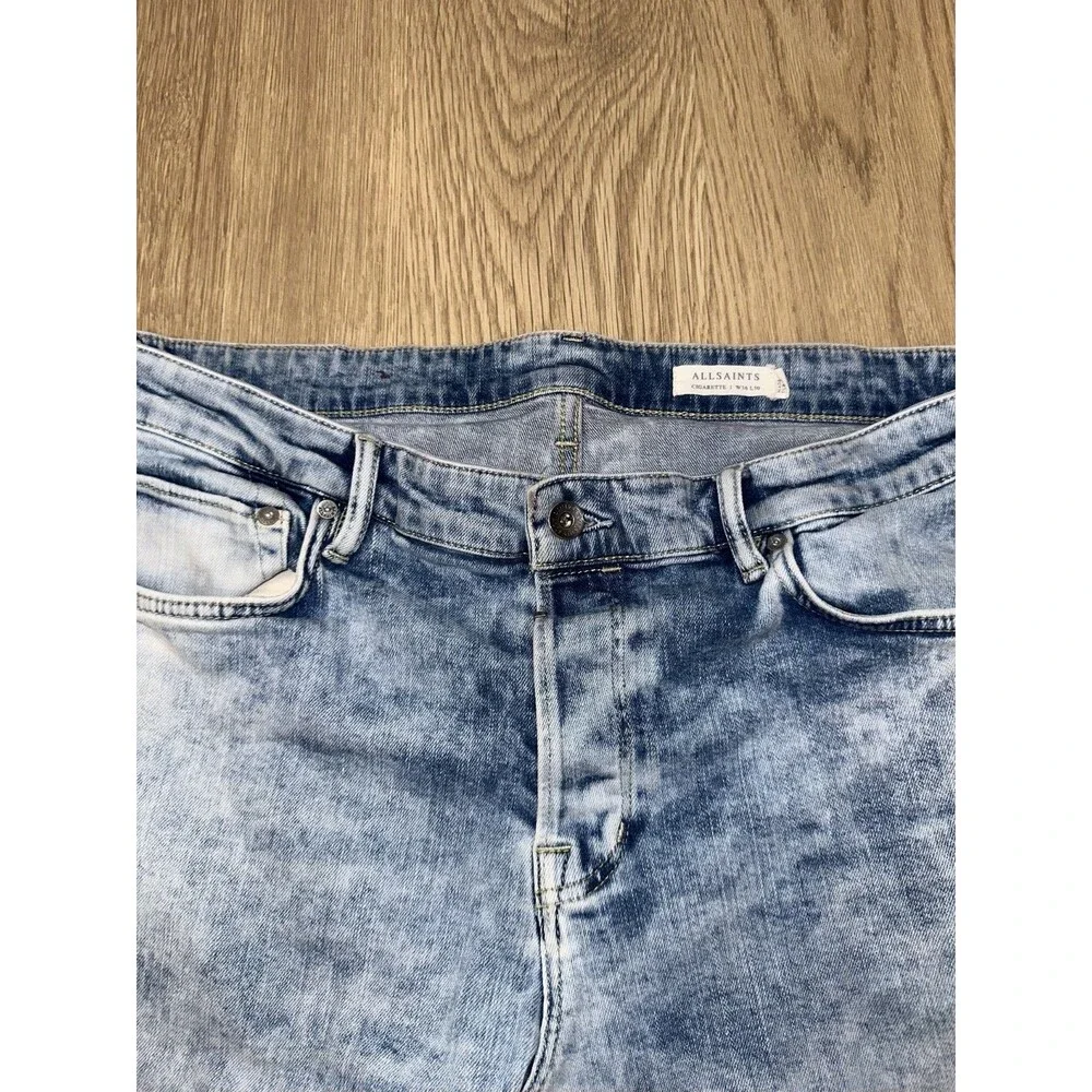 AllSaints Cigarette Distressed Damaged Skinny Jeans Mens 36x29 (Tagged Size 36)